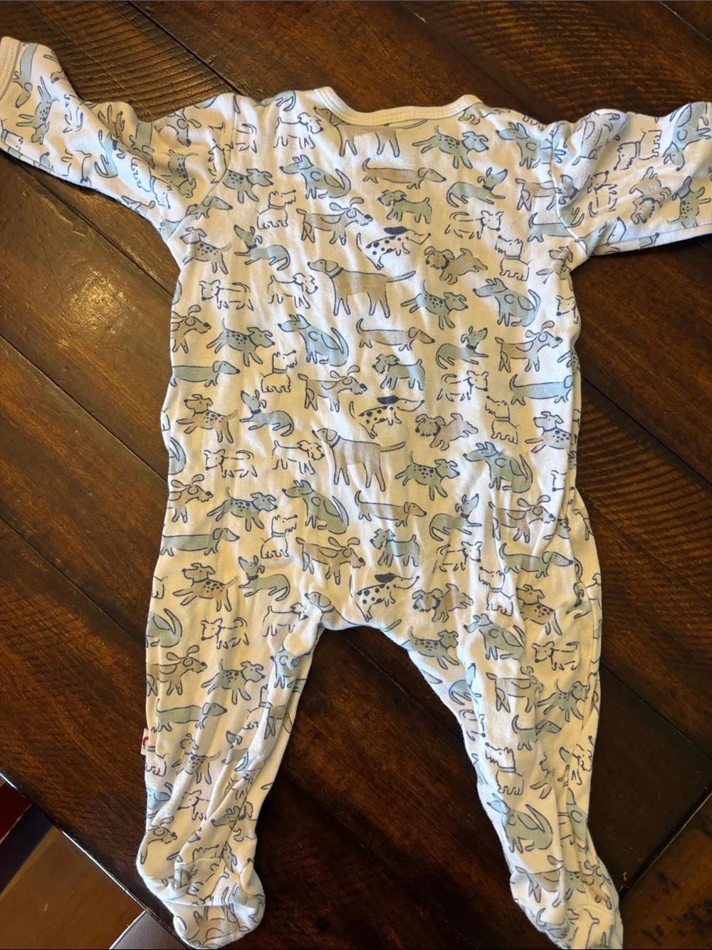 Magnetic Me Blue and White Animal Print Footed One-Piece